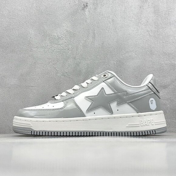 Bape Classic STA Series Low-Top Grey And White Sneakers